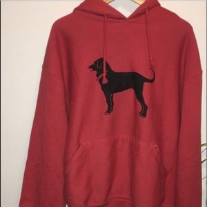 The Black Dog red hoodie